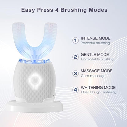 360° Automatic U-Shaped Electric Toothbrush | Rechargeable & Waterproof