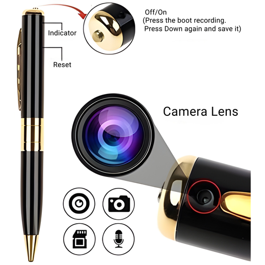 Electric Recording Camera Pen | Discreet HD Video & Audio Recording Pen
