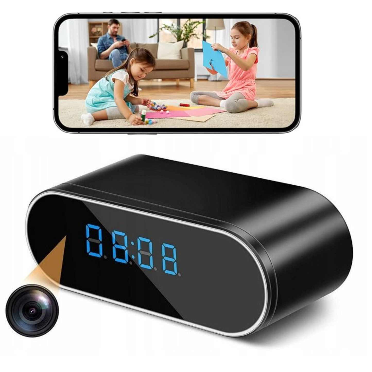 HD WiFi Clock Camera | Smart Indoor Security Camera with Real-Time Monitoring