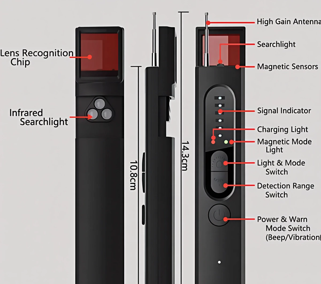 Hidden Camera Detector | Portable Privacy Protection & Anti-Surveillance Device